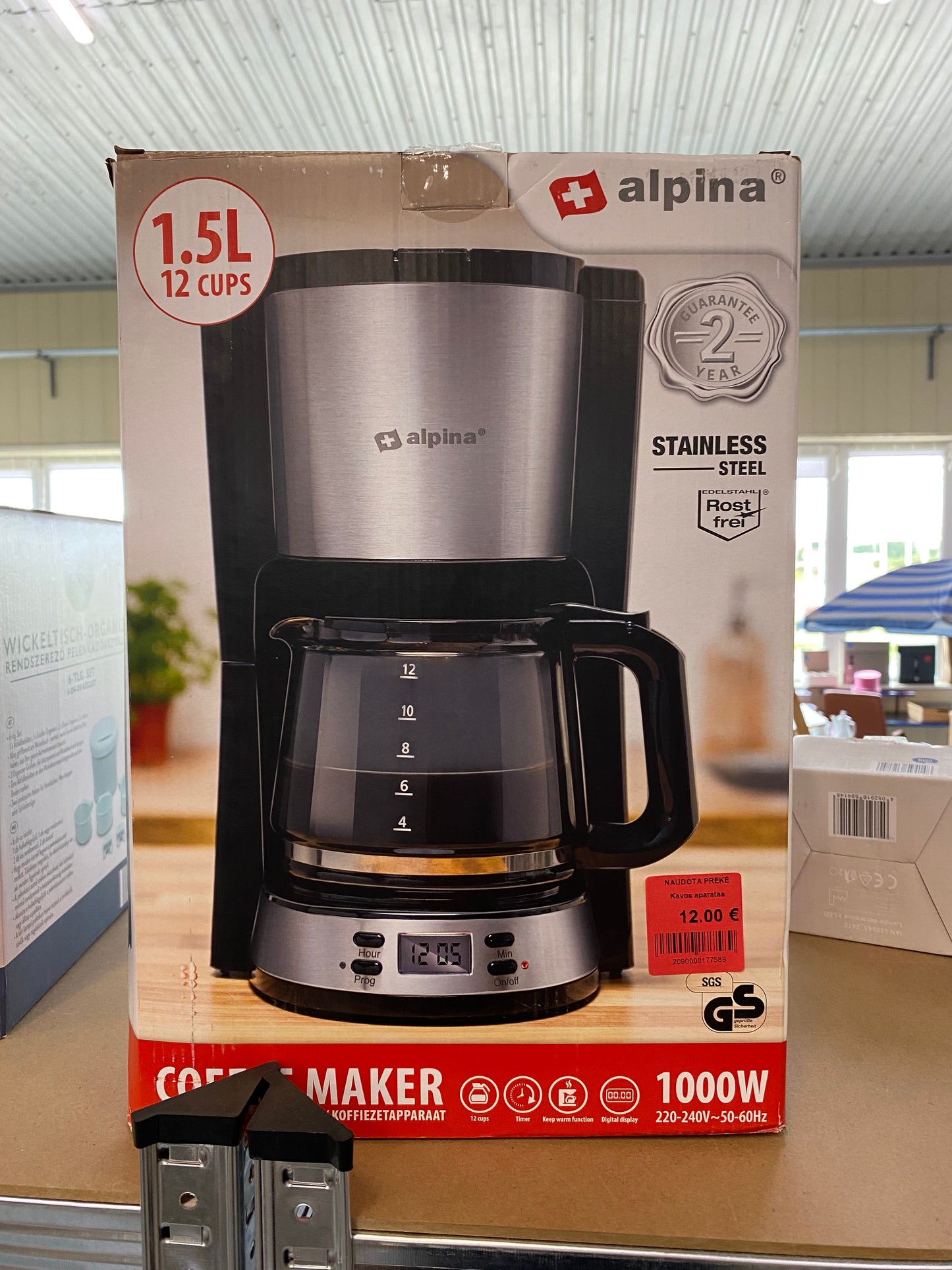 „Alpina“ filtrinis kavos aparatas – 1,5 l / 12 puodelių